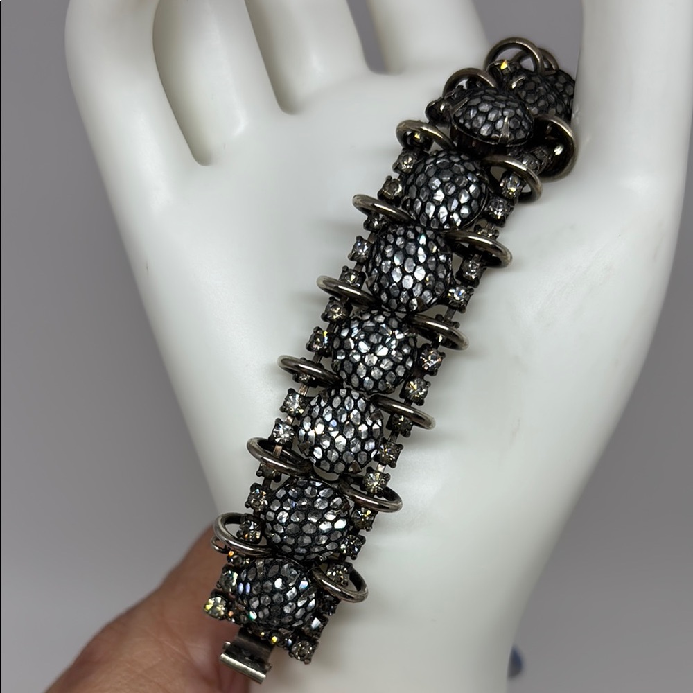 Stunning and rare Kramer of NY black netting bracelet